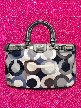 RARE❗️Coach Madison Op Art Sequined Sophia Satchel Bag